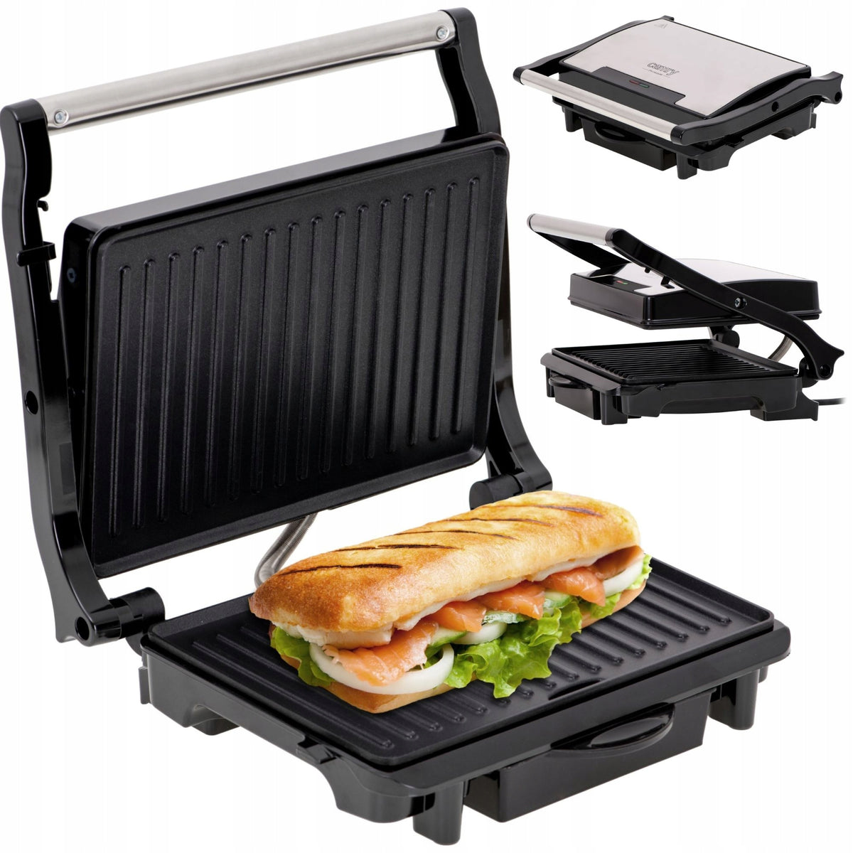 Grill Elektryczny do Tostów Mięsa Warzyw 2100W Opiekacz Składany Camry nominalna