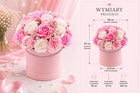 Flowerbox z kwiatami mydlanymi 22 SZT bukiet w pudełku prezent flower BOX z gipsówką, dekoracja na Dzień Kobiet
