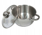 Garnek tradycyjny stalowy z pokrywką 3,0 l Kinghoff indukcja gaz rondel nierdzewny z powłoką nieprzywierającą 20 cm do