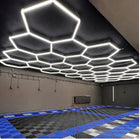 Lampa LED hexagon 14szt Panel Oświetlenie Warsztat Garaż Dom 515x 297 6500K plafon sufitowy, zimna biel, zintegrowane