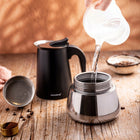 Kawiarka Klausberg KB-7847 stalowa indukcja Gaz espresso 12 filiżanek Kawy zaparzacz moka 600 ml, czarno-srebrny