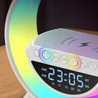 LAMPKA na Biurko LED RGB Głośnik Ładowarka INDUKCJA QI Zegar Budzik Radio oświetlenie stołowe do sypialni, zasilanie