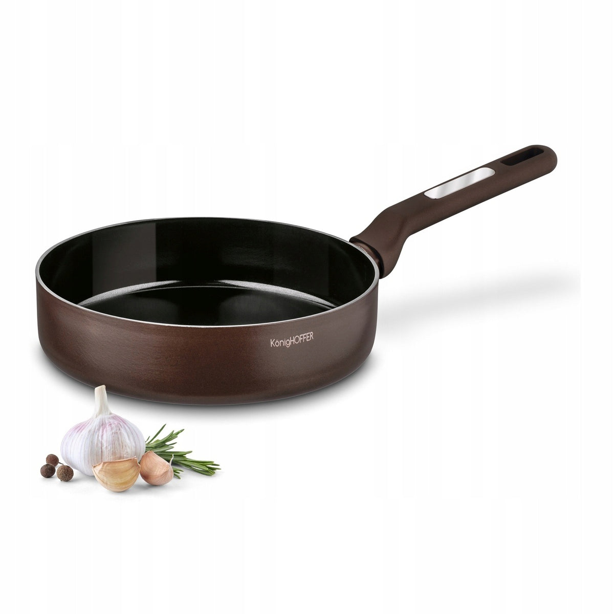 PATELNIA Ceramiczna INDUKCJA Nieprzywierająca GAZ Konighoffer Reno 24cm do smażenia, na kuchenkę elektryczną, okrągła