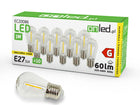 10x Żarówka LED Filament E27 1W 2700K Ciepła do Girland Ozdobna Edison kulista lampka łańcuch świetlny 60 lm biały