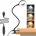 Lampa Biurkowa Led USB z Klipsem Elastyczna Lampa Regulowana Moc 3 Barwy lampka do nauki i czytania, ściemniana