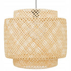 Lampa wisząca Tulum bambusowa czarna zawieś 38cm naturalna beżowa BOHO TH06 do salonu jadalni sypialni, abażur, oprawa