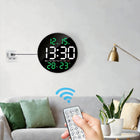 Zegar Ścienny Duży Elektroniczny Cyfrowy Led Nowoczesny Okrągły Na Ścianę czasomierz czarny z cyframi arabskimi