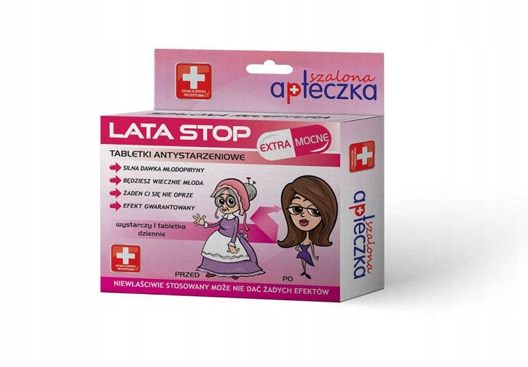 Tabletki Lata Stop kobiet prezent żony koleżanki mamy babci siostry cioci zabawny gadżet dekoracyjny z nadrukiem