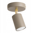 Lampa sufitowa KINKIET LED GU10 beżowa 2w1 Spot Kaszmir Premium oprawa ścienna metalowa złota, pojedynczy reflektor do