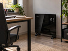 Grzejnik elektryczny łazienkowy szklany konwektorowy WiFi 1kW EGW-10C 520 mm 470 mm grzewcza czarny