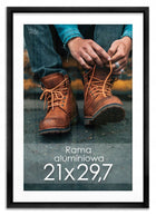 Czarna Ramka na zdjęcia A4 21x29,7 cm aluminiowa Ramki do zdjęć 29,7x21 cm oprawa do dyplomu, certyfikatu, plakatu lub