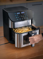 Frytkownica beztłuszczowa 1800W airfryer 8l nieprzywierająca 12 programów srebrny/szary