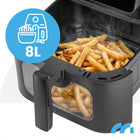 Frytkownica beztłuszczowa 8l 2000W AIR fryer duża okienko frytownica tacki czarny