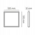 Panel LED oprawa rastrowa sufitowa plafon 60x60CM 40W kaseton lampa do biura, 4000 lm, biała, montaż podtynkowy