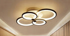 Lampa LED plafon sufit żyrandol pilot 4x ring 76W oprawa wisząca do salonu biała aluminiowa 4 punkty świetlne
