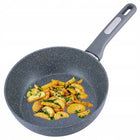 Patelnia głęboka granitowa gruba solidna 24 CM WOK GAZ indukcja kamille do smażenia i duszenia, możliwość mycia w