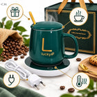 2x zestaw kubek podgrzewany podstawka podgrzewacz wody herbaty kawy prezent ceramiczny 350 ml, do napojów, można myć w