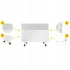 Grzejnik Elektryczny Konwektorowy ścienny Termostat ENERGOOSZCZĘDNY 1500W 610 mm 420 mm grzewcza biały