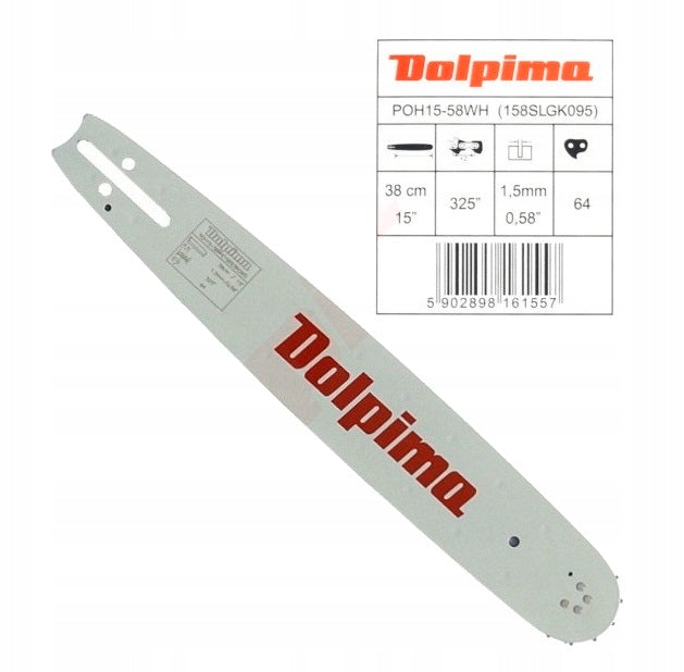 Prowadnica dolpima 0,325 1,5 45cm husqvarna 158PXBK095 15CALI husqvarna NAC szyna do piły łańcuchowej, osprzęt do