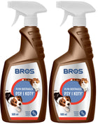 Bros płyn odstrasza psy i koty 500ml - 2 opakowania repelent dla zwierząt, ochrona ogrodu i posesji