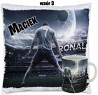 Kubek i Poduszka dla fana cristiano ronaldo CR7 + imię różne wzory zestaw upominkowy, gadżet kibicowski z nadrukiem
