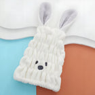 RĘCZNIK DO WŁOSÓW TURBAN NA GŁOWĘ SZYBKOSCHNĄCY MIĘKKI DLA DZIECI BIAŁY czapka kąpielowa z mikrofibry bez zapięcia 31 cm
