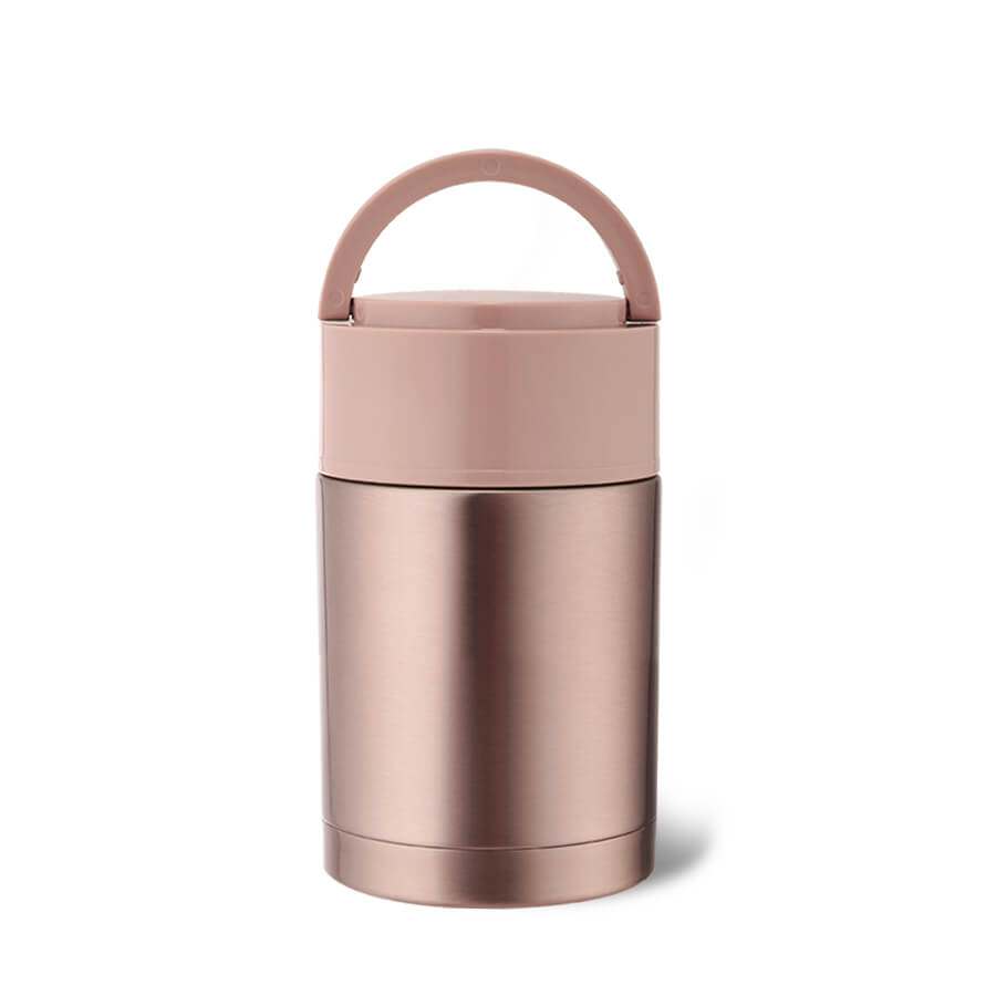 Termos obiadowy Pojemnik termiczny różowy 600ml lunchbox na zupę i drugie danie, do pracy i szkoły