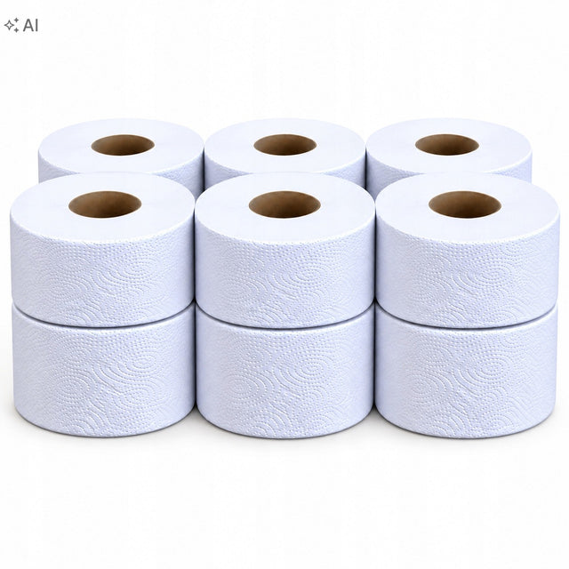 Papier toaletowy jumbo Zefir 3-warstwy biały celuloza 12szt mocny 447 listków, bezzapachowy, suchy, rolka higieniczna do łazienki