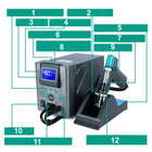 Stacja rozlutownicza yihua 948D-I 110W LCD 3 CH auto sleep PID serwisowa HQ do elektroniki, naprawy płytek i usuwania