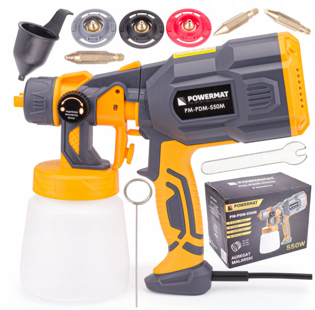 Agregat malarski pistolet elektryczny do malowania natryskowy 550 w, zbiornik 0,8 l, zasilanie 230 V