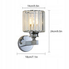 LAMPA ŚCIENNA E27 KINKIET KRYSZTAŁOWY LOFT CHROM NOWOCZESNY DO SALONU oprawa dekoracyjna metalowa srebrna 1 punkt