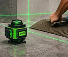 Poziomica laserowa laser krzyżowy 4D samopoziomujący 16 linii 2xAKU+ statyw