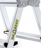 Drabina aluminiowa dwustronna 2x3 125 kg Drabest podest podnóżek schodki domowe, wysokość robocza 2,2 m, lekkie 1,8 kg