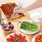 Pałeczki premium stal nierdzewna 5 par srebrne do sushi, kuchni azjatyckiej, wielorazowe metalowe sztućce, 23,5 cm