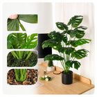 Monstera Sztuczna w Doniczce 70cm Sztuczne Kwiaty Roślina 18 Liści XL dekoracja wnętrz, ozdoba salonu, zielona