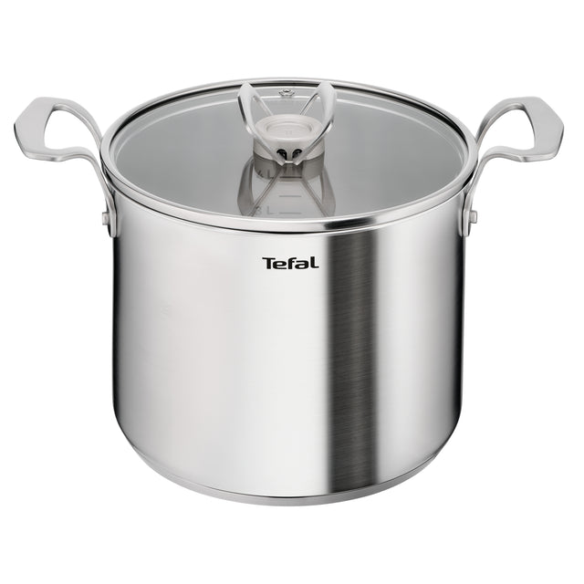 Garnek stalowy z pokrywką tefal Extreme 22cm 6,3l E5296104 indukcja gaz do zup i potraw, kuchnia elektryczna ceramiczna, piekarnik, zmywarka