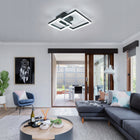 Lampa Sufitowa LED Żyrandol Czarny Kwadratowy Nowoczesny 36W 6500K oświetlenie do salonu i jadalni, 2 punkty światła