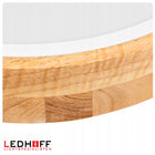 Lampa sufitowa Plafon LED drewno biały okrągły 30cm 30W Neutralny do salonu oświetlenie pokojowe zintegrowane źródło