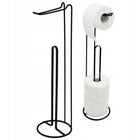 Stojak na papier toaletowy Uchwyt Loft Czarny Metalowy 54cm Stabilny wolnostojący do łazienki, wieszak rolki WC