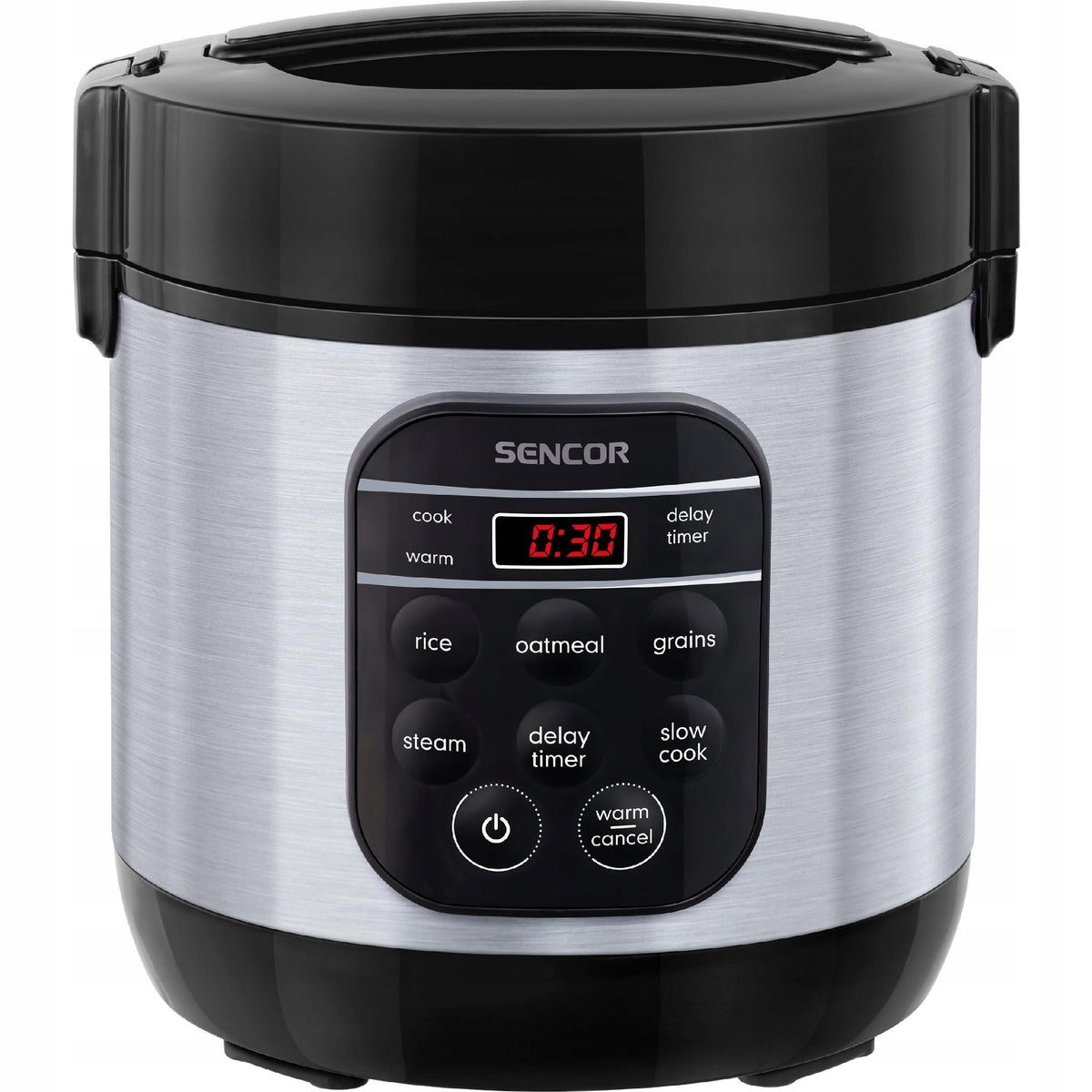 Garnek do gotowania ryżu warzyw ryżowar 0,6l 360W srebrny Sencor SRM 0650SS parowar, podtrzymywanie ciepła, 5 programów