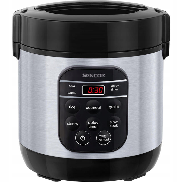 Garnek do gotowania ryżu warzyw ryżowar 0,6l 360W srebrny Sencor SRM 0650SS parowar, podtrzymywanie ciepła, 5 programów