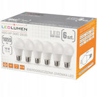 Zestaw 6x Żarówka LED E27 10W 1055lm Ciepła 3000K A60 Brak Migotania 270° źródło światła do lampy, kulisty kształt
