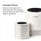 Bosch Air 1000 Oczyszczacz Powietrza, hepa, 23 m², Tryb Auto, 25 dB urządzenie filtrujące, do sypialni i salonu, moc 23