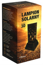 Lampion solarny 3D LED znicz szklany efekt nieskończoności premium 27,5cm na grób, dekoracja cmentarna, wielokolorowa