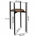 Kwietnik stojący metalowy stojak na kwiaty DĄB rustykalny loft 62 cm beżowy, czarny