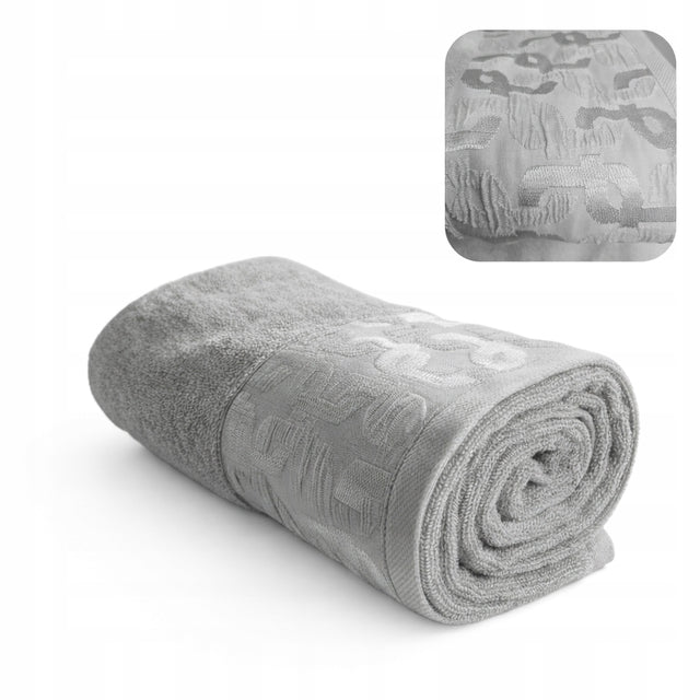 Ręcznik 70x140 kąpielowy bawelniany duzy Frotte hotelowy 500g m2 - szary do łazienki, organiczny, certyfikaty gots i oeko-tex Standard 100