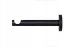 Nowoczesny karnisz pojedynczy simple ciche kółka 19mm / 180cm czarny MAT drążek metalowy do zasłon i firan