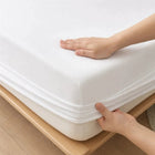 Grube prześcieradło jersey z gumką – 100% bawełna 180/200 premium białe na materac do 30 cm, elastyczne, łatwe
