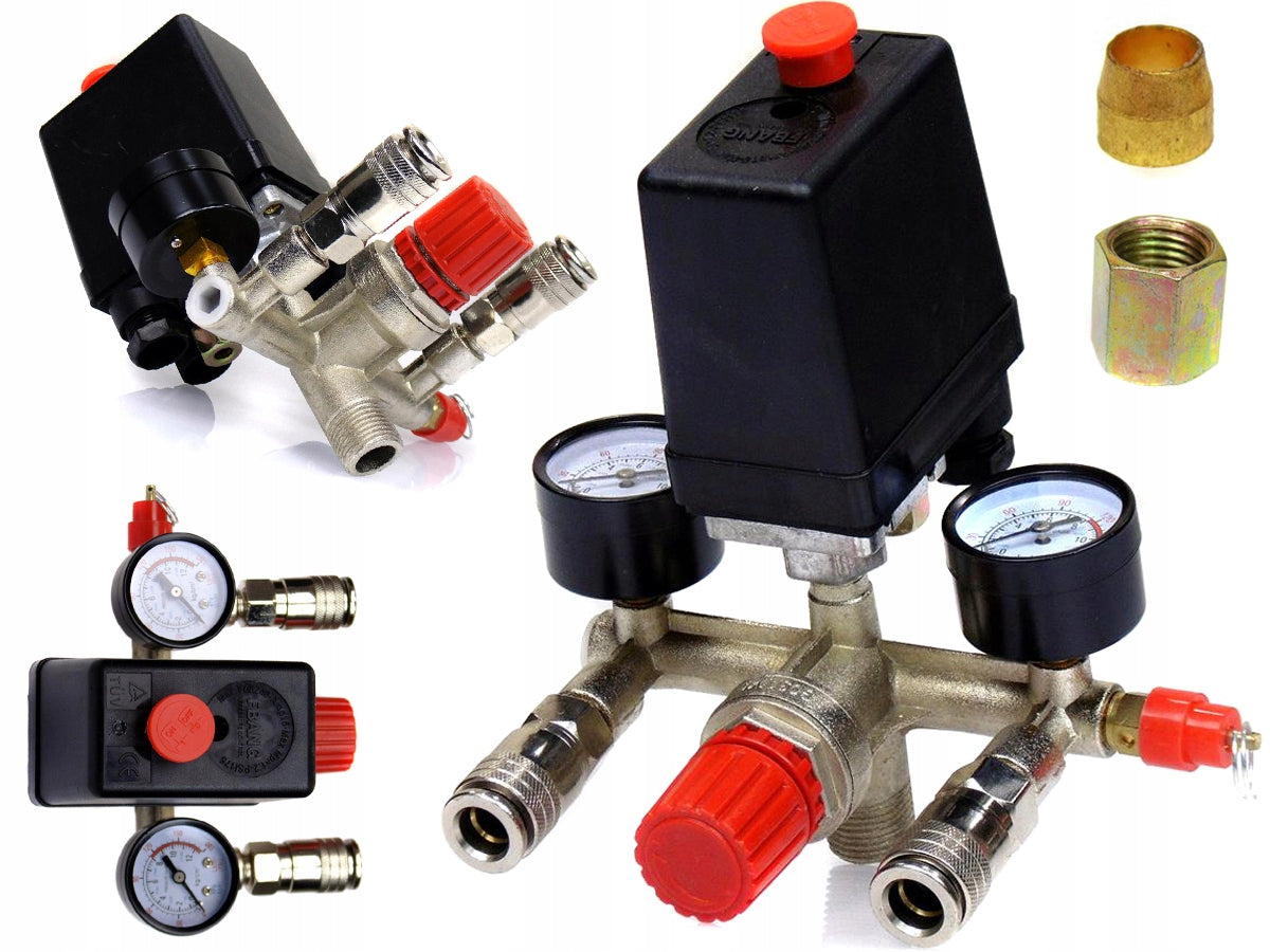 Presostat wyłącznik włącznik ciśnieniowy do kompresora sprężarki 230v 1Faza regulator ciśnienia powietrza, automatyka