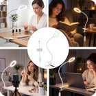 Lampka z klipsem do czytania książek na biurko USB LED nocna elastyczna oświetlenie punktowe, nauka, praca, czarna 46 cm